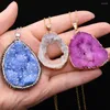 Kedjor Diamond Necklace Natural Stone Oregelbundna agater Pendant Charms unisex Love Romantic Gift Chain 40 5 cm