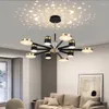 Candelabros 2023Lámpara de techo para sala de estar Dormitorio LED inteligente moderno Araña de comedor Apartamento de cristal de lujo Lámparas de decoración de interiores