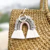 Tassel key chain simple woven keychain party backpack shape decor creative solid color pendant