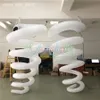 Outdoor Indoor Activities Vertical Hanging Inflatable Spiral Large Model Red White Suitable For Bar Decoration