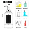 Liquid Soap Dispenser Coffee Syrup Set 169 Oz 500 Ml Container Minimalist Clear Glass Bottle 230411