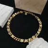 Designer Jewelry B letters Pendant logo thick chain Gold plated Bracelet Punk style necklace shiny non-fading luxury Women's necklaces new designed