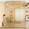 Ren gardiner 100*200 cm kristallpärlor Tassel Silk String Bead Curtain Door Divider Drape Panel Living Room Decor Valance 230412