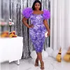 Roupas étnicas Dashiki African Woman Dress Formal Print Dress Ofim Tulle Flower Contrast Leaf Midi Bodyton 4xl Eventos Night Out Wedding