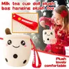 Party Favor Mini Bubble Tea Famille Peluche Poupée En Peluche Fruits Boisson Bouteille Fraise Lait Tasse Oreiller Coussin Enfants Jouets Porte-clés P307Q