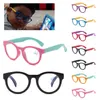 Lunettes de soleil 15 pièces/ensemble Anti-lumière bleue lunettes Silicone pliable enfants lunettes optiques Flexible une pièce lunettes sûres miroir uni