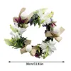 Decorative Flowers Easter Wreath Spring Imitation White Eggs Decor Farmhouse Wall Home Gift Diy Front Door Decoration