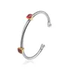 Gioielli classici con bracciale DY Gioielli di moda di lusso Bracciali con cavo aperto da 4 mm Popolari in due stazioni Gioielli DY Accessori per gioielli di qualità regalo di Natale