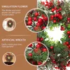 Decorative Flowers Outdoor Wreaths Front Christmas Spruce Tree Window Xmas Porch Holiday Pine Cone Rattan Artificial Garland