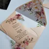 Cartes de voeux Impression UV de haute qualité Encres respectueuses de l'environnement Invitations acryliques Curveclear avec enveloppe de fleurs Personnaliser 230411