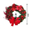 Dekorative Blumen, Weihnachten, festlicher grüner Kranz, Haustür, rot, grün, für die Außendekoration