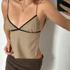 Camisoles Tanks Y2K Bröst Wrap Backless Camisole Summer Beach Holiday Outfit Sexig Tie Up Spaghetti Strap Crop Tops Retro Cute Mini Vest 230411