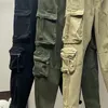 Men's Pants Autumn Cargo Pants Men's Drawstring Elastic Waist Spring Trousers Sports Casual Coat Techwear Streetwear MA553 230412