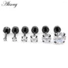 Stud Küpeler Alisouy 2pcs Siyah Paslanmaz Çelik Kadın Erkekler 4 Prong Yuvarlak Kristal Zirkon Kulak Saplamalar Tragus Kıkırdak Piercing Mücevherat