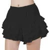 Kvinnors shorts kvinnor kawaii söt vit ruffle elastisk midja skiktad spets byte underkläder sexig svart frilly lolita bloomers