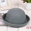 Caps chapeaux adultes enfants flattop fedora pure couleur imitation laine jazz jazz large dames élégant rond bowler 230412