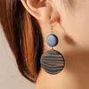 Dangle Earrings Fashion European Simple Geometric Ear Hooks Leopard Zebra For Women Girls Boho Round Punk Drop Wooden Earring