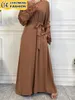 Etniska kläder Chaomeng Musulman de Mode Abaya Dubai Elegant Hijab Dress Turkiet Kaftan Islam Kläder Arab Maxi Ramadan Vestidos Modest Robe 230411