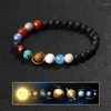 Strand Universe Huit Planètes Bracelets Bracelets Hommes Mode Bijoux De Noël Perles De Pierre Naturelle Système Solaire Énergie Bracelet Femmes