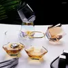 Wine Glasses Colorful Hexagonal Glass Whiskey And Foreign Household Transparent Juice Drinking