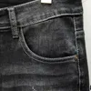 Męskie szorty męskie dżinsowe spodenki dym szare mody dżinsy uliczne proste szczupłe osobowość swobodne kolan krótkie