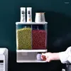 Bottiglie di stoccaggio Dispenser per alimenti secchi Contenitore per cereali di riso Secchio a parete Scatola sigillata per cereali Accessori per la cucina domestica