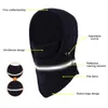 Casquettes de cyclisme hiver chaud épaisseur polaire coupe-vent Ski vélo randonnée nuit bande réfléchissante chapeaux bavoir froid rembourré capuche masque casquette