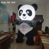 Söt 3 m hög uppblåsbar panda reklam för djurmodell med LED -lampor för festdekoration eller marknadsföring