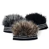 Berets Beanie de lã com peruca respirável tecido confortável chapéu de inverno para atividades ao ar livre compras ciclismo esqui