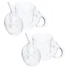 Conjuntos de louça 2 pcs café presente filtro bule doméstico vidro isolado caneca folhas soltas infusores bebida jarro assobiando teakettle