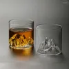 Verres à vin Style japonais tasse à whisky 3D peu profonde montagne mode verre Guanshan Fuji illustration cadeau boîte whisky