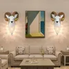 Wall Lamp European Resin Carving Sheepskin Animal Craft Antlers Sconce Bar Living Room Decoration Bedroom Led Mirror Lights