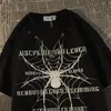 Męskie koszulki amerykańskie retro drukowanie krótkiego rękawu mężczyźni i kobiety T Shirt Summer moda luźna design swobodny para hip-hop tops 230412