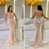 Classic Feathers Prom Dresses Pearls Rhinestones Party Dresses V Neck Lace Spaghetti Straps Custom Made Evening Dress