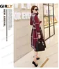 Abiti casual Designer Spring Women Dress Summer Long Sleeve Stand Collar Plaid Party Work Business Shirt Abiti Abbigliamento T230412