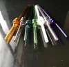 Fumando cachimbo mini cachimbo de vidro de vidro bongs coloridos em forma de metal colorido de palha reta