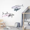 Wandaufkleber Aquarell Tiere Aufkleber Aufkleber Delphin Beluga Wal für Kinderzimmer Meer Heimdekoration