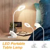 デスクランプDC 5V LED BOOK NIGHT LIGHT LAMP USB 18650充電式バッテリー調光テーブルランプクリップホルダーベッドルームデスクランプS1 P230412