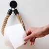 Liquid Soap Dispenser 1PC Black Jute Toilet Roll Holder Vintage Towel Hanging Rope Paper Home El Bathroom Decoration Supplies