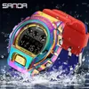 Relógios de pulso Sande Sports Outdoor Sports Watches Hand Light Exibir relógio eletrônico impermeável Militar LED Digital Men's Men's