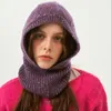 Beralar Kadın Örme Kapşonlu Kaplar Kış Yün Balaclava Hat Açık Sıcak Şapkalar Tek Parçalı Boyun Boyun Beanies Cap Gorras Para Mujer