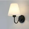 Wall Lamp 110V 220V With LED E27 Bulb Fabric Lampshade Sconces For El Bedroom Bedside Living Room Stairs Home Decoration