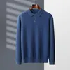 Men's Sweaters Goat Cashmere Sweater Men's POLO Collar Shirt Autumn And Winter Solid Long Sleeve Top Casual Knit Underlay Pullover