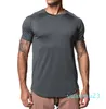 Lu Mens Sports T -shirt Mens snabba torr kroppsbyggande tätt korta topp Men Wrokout Kort ärm