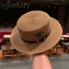 Strohoeden ontwerper vrouwen zonbestendig luxe hoed Casual lente herfst picknick camping cappello uv bescherming strandhoeden flat top met compacte riem creatief pj066 b23