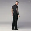 Abbigliamento da palcoscenico Pantaloni da ballo latino per uomo Costume da spettacolo Pantaloni neri Pratica da ballo Abito da tango Salsa JL2947