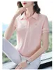 Women's Polos M-4XL Womens Polo Shirts Summer Short Sleeve Turn-down Collar Striped Slim Comfortable Female Tops Tees Ladies Clothes Hw26