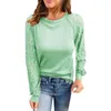 Kvinnors T -skjortor 5 färger i Stock Womens Long Sleeve Lace Top Casual Fashionable Round Neck Shirt Super Comfy Quality Loose Fast Fast