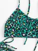 Nadar usa biquíni sexy feminino feminino de leopardo verde Bikinis de roupas de banho de banho de banho de banho com maiô feminino de biquíni de praia 230411