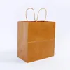 Shopping Bags 1pc Portable Environmental Protection Kraft Paper Bag Fold Recycle Gift To-go Takeaway Packaging